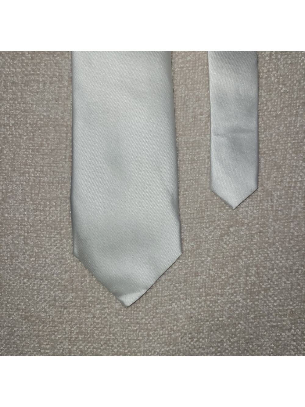 Hisdern White Neck Tie Handmade Formal Wedding Business Casual 3in